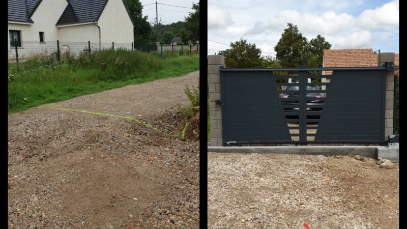 Pose de portail coulissant – travaux Desneux et Fils